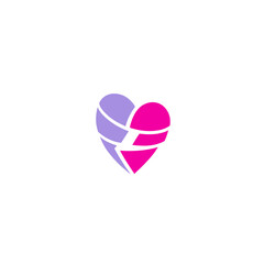 Logo pink and purple abstract cracked love