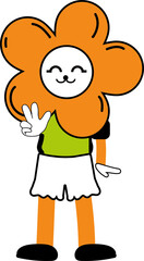 cartoon fun character flower