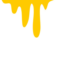 Liquid Bee Honey Drops Drip From Border,Yellow Syrup,Amber Oil And Sweet Caramel