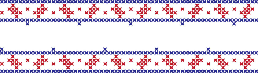 Embroidered cross-stitch ornament national pattern Ukrainian Slavic.