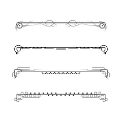 Obraz premium Set Black Simple Line Collection Doodle Border Elements Vector Design Style Sketch Isolated Illustration For Banner