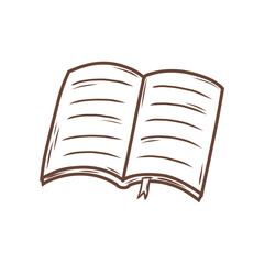 open book illustration, hand drawn icon