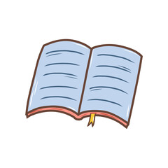 Doodle book illustration. Autumn vector hand drawn color icon