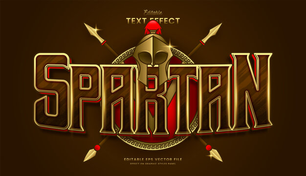 decorative golden roman spartan editable text effect vector design