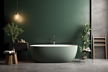 Naklejka na ściany i meble Green bathroom modern background