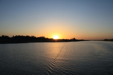 Obraz premium Sunset over the Blue Nile in Khartoum - Sudan 