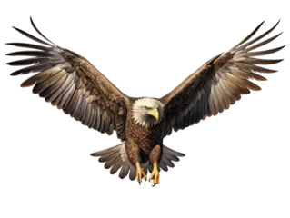 Foto op Plexiglas American Eagle is flying gracefully on a transparent background. © I LOVE PNG