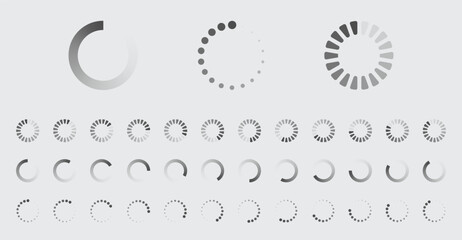 Circular Loading Buffering Icons Vector Set Video Ready for Animation Gif All Keyframes Frames Bufring Circle Waiting for Connection Buffer Preloader Download Symbol Easy Replace Color