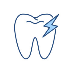 Toothache Related Vector Icon. Toothache Sign. Isolated on Black Background