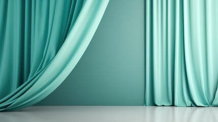 green curtains