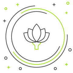 Line Lotus flower icon isolated on white background. Colorful outline concept. Vector