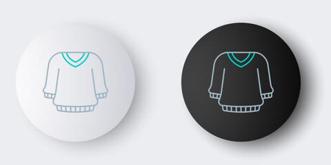 Line Sweater icon isolated on grey background. Pullover icon. Sweatshirt sign. Colorful outline concept. Vector