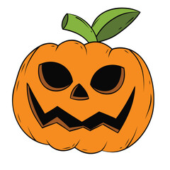 Scary Cartoon Halloween Pumpkig Head