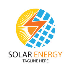  solar energy logo design vector