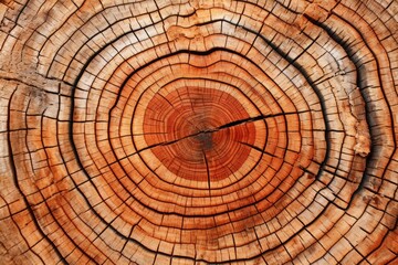 close-up of tree rings, showing growth and age