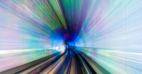 High speed abstract track of motion light for background