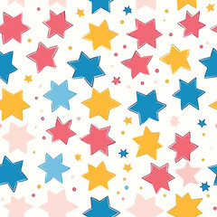 Fototapeta premium Seamless Colorful Stars Pattern.Seamless pattern of Star in colorful style. Add color to your digital project with our pattern!