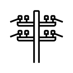 electric utility pole electrical engineer line icon vector. electric utility pole electrical engineer sign. isolated contour symbol black illustration