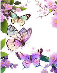 butterflies and flowers