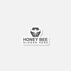 Honey bee logo template icon sticker