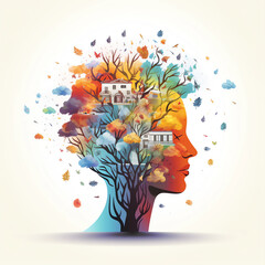 Mental health assessment, World Mental Health Day concept, Emotional thought. Mental state of awareness.