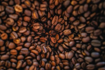 Obraz premium Selection of coffee beans arranged in a container on display