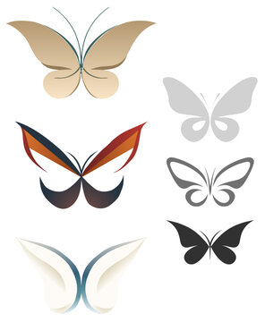 Butterfly Vector Logo Pack (Multi-color & Single Color Images) Layered SVG File