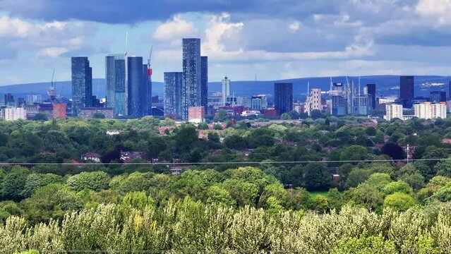 Manchester Skyline as viwed from the parks at the outskirts