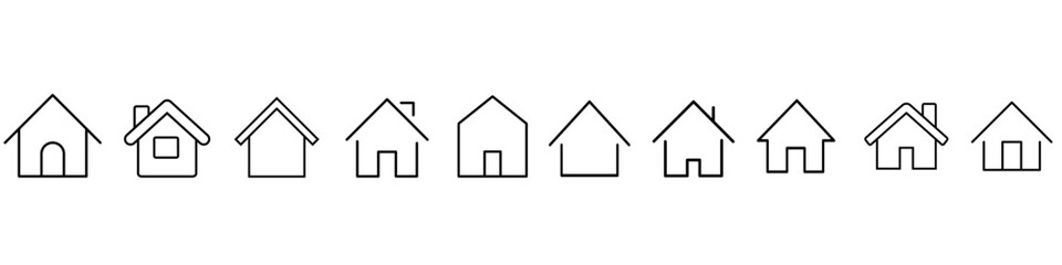 Home icon vector set. House illustration sign collection. Cottage symbol. Hut logo.