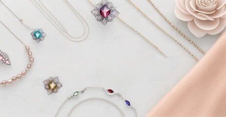 premium and designer jewelry accessory banner with mesmerizing stones generative ai