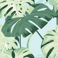 Seamless Colorful Monstera Pattern. Seamless pattern of Monstera in colorful style. Add color to your digital project with our pattern!