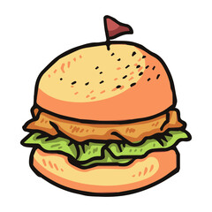 hamburger food illustration