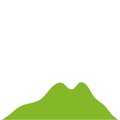 Green Hilly Valley Flat Vector
