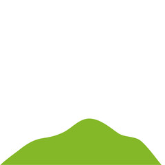 Obraz premium Green Hilly Valley Flat Vector