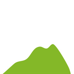 Fototapeta premium Green Hilly Valley Flat Vector