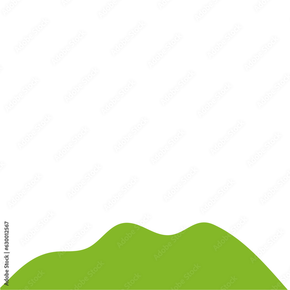 Sticker green hilly valley flat vector