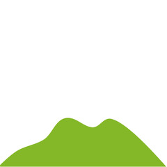 Fototapeta premium Green Hilly Valley Flat Vector