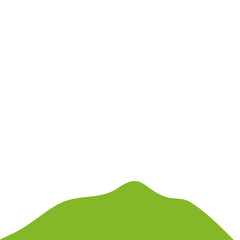 Obraz premium Green Hilly Valley Flat Vector
