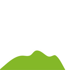 Obraz premium Green Hilly Valley Flat Vector