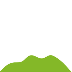 Fototapeta premium Green Hilly Valley Flat Vector