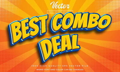 Vector best combo deal text editable 3d style text effect