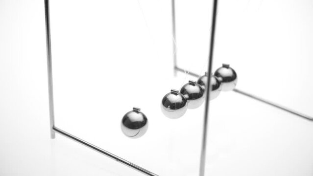 Balancing balls on a white background, isolated. business concept. Newtons Cradle