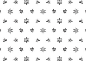 Pattern Floral and Geometric Elements. Seamless Floral Ethnic Pattern. Arabic Indian Motifs Abstract Floral Ornament Thin Line. Vector Wallpaper Background Fabric Paper Black and White Graphic Design