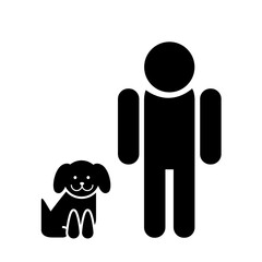 Man with dog icon, concept, contemporary design, vector illustration.