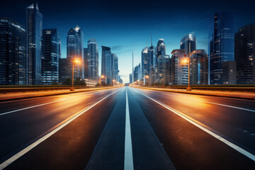 Obraz premium empty floor with city background