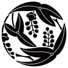 家紋です。沢瀉（おもだか）の丸といいます。