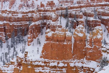 Scenic view of Bryce Canyon National Park in winter