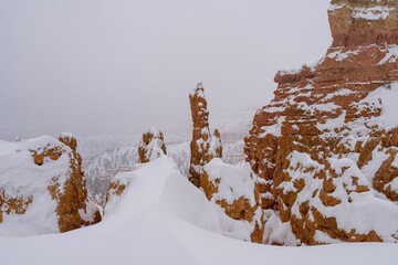 Scenic view of Bryce Canyon National Park in winter