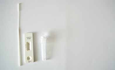 Covid 19 antigen rapid test kit showing positive result