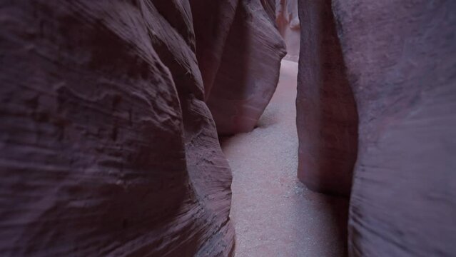Rocky Hiking Wire Pass Trailhead passage to Buckskin Gulch in southern Kane County, Utah, USA